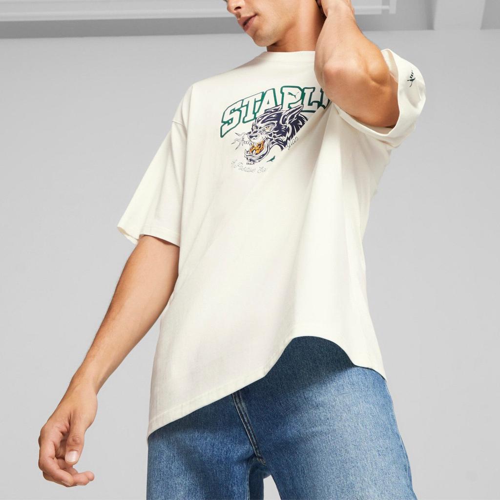 Puma Футболка с круглым вырезом X STAPLE Collaboration SS23, мужские топы, белые 622201-65