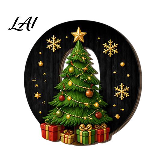 Wall Art for Holiday Season Christmas Home Sign Merry Wooden Hanging 2D Flat Indoor Party Supplies Letter Ornament Living Room Bedroom Decor Rustic