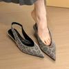 Мода Женщины Модные и Простые Босоножки на Каблуке Сексуальный Острый Носок Женская Обувь Элегантное Лето 2025 Мода Роскошь Новые Сандалии
