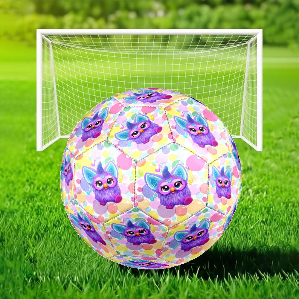 Colorful Furby In Bubbles Size 5 Soccer Ball, Suitable for Training and Matches, High-Elasticity, Wear-Resistant Material Gift for Fan
