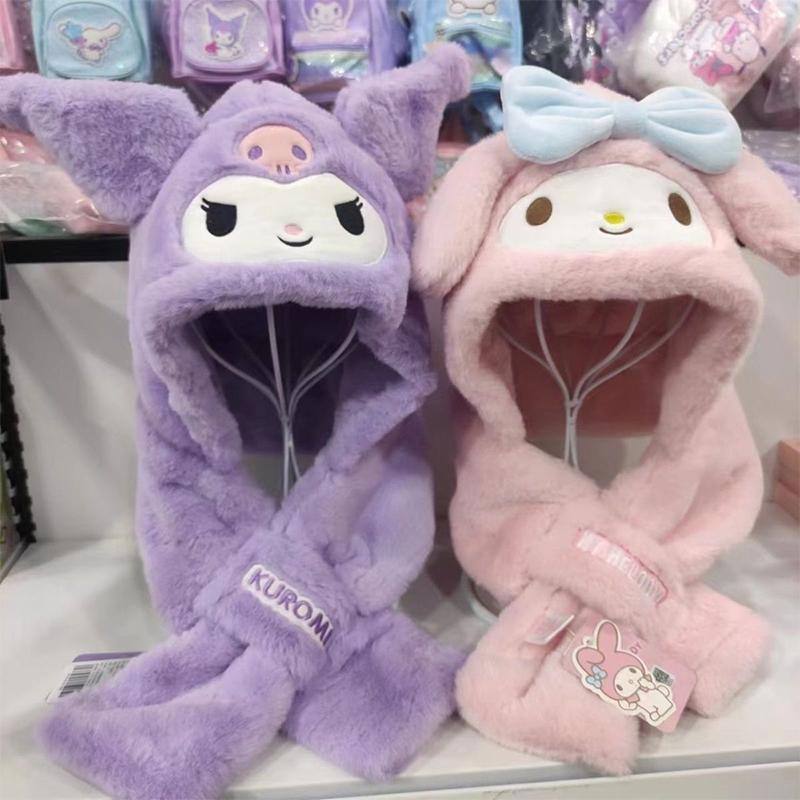 Детская шапка-шарф Зимняя теплая плюшевая Куроми Шапка с защитой ушей на один день