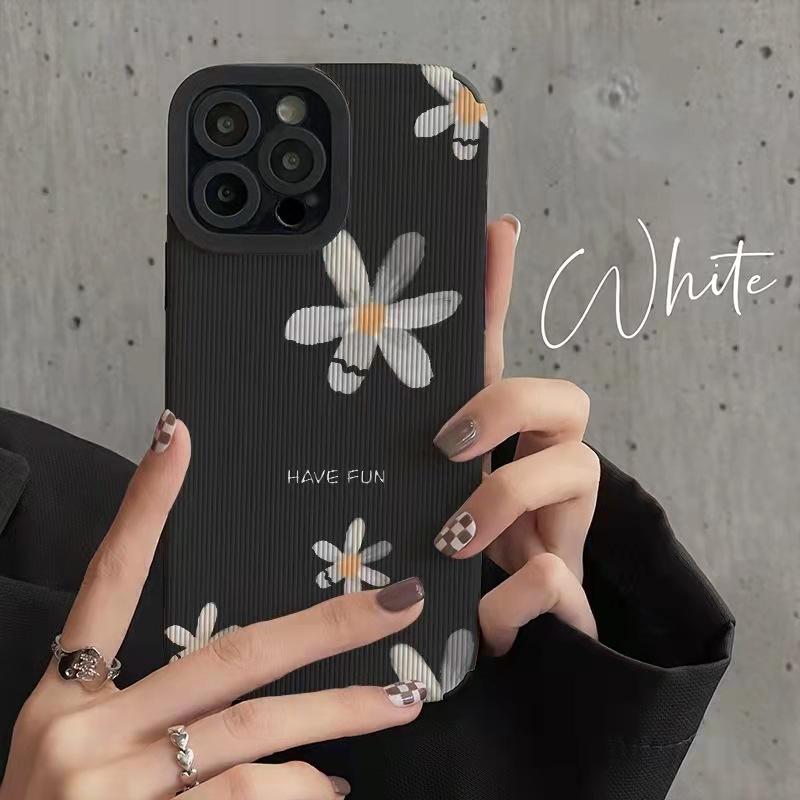 Милый силиконовый чехол для телефона с цветочным рисунком для iPhone 11 12 13 14 15 Pro Max Mini SE 8 7 Plus X XR XSMAX противоударный кожаный чехол