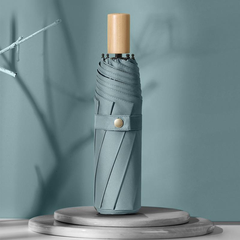 Новый простой зонт от солнца из винила с ручкой из массива дерева, тройной, анти-ультрафиолетовый зонт, реклама