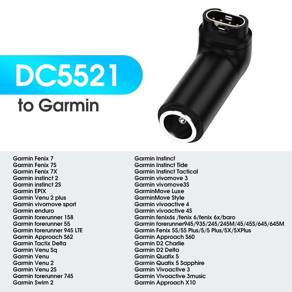 FONKEN Портативный адаптер типа C/Micro USB/IOS для зарядного устройства для Garmin Fenix 7/7S/7X/6/6S/6X/5/5S/5X конвертер для зарядки часов