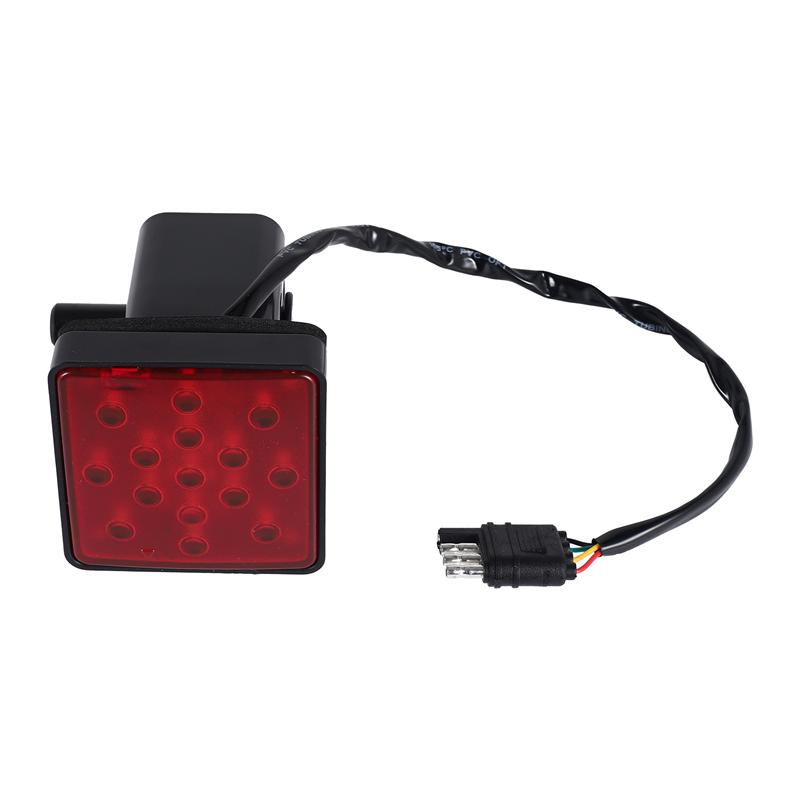 NEW-Red 15 LED 2 Inch Trailer Truck Hitch Tow Haul Receiver Cover Brake Light With Pin 12V