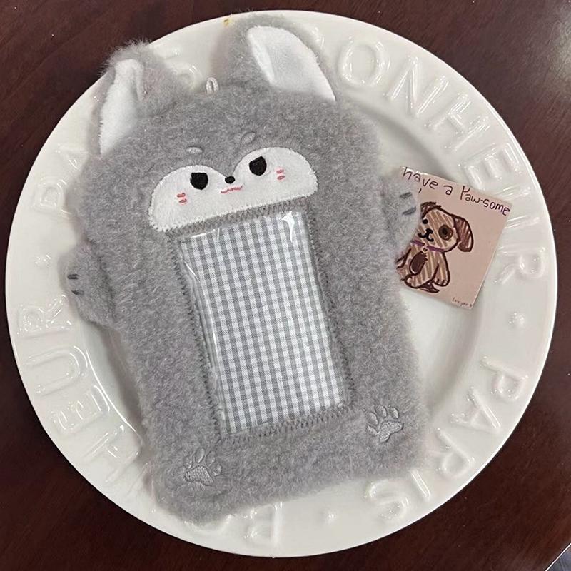 3-дюймовый милый мультяшный медведь кролик плюшевый держатель для фотокарточек корейский идол фото держатель для девочек милый брелок удостоверение личности кредитная защита канцелярские принадлежности