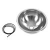 RV Single Bowl Sink Round 340mm 13.4in Diameter 304 Stainless Steel Large Capacity for Camper Yacht Kitchen