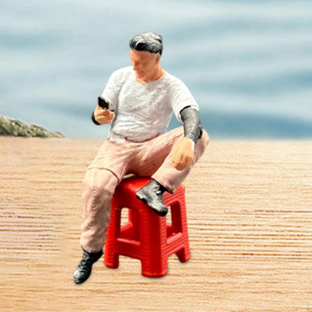 1/64 Miniature Figure Hand Painted 1:64 Scale Resin People Mini Figurine for Crafts