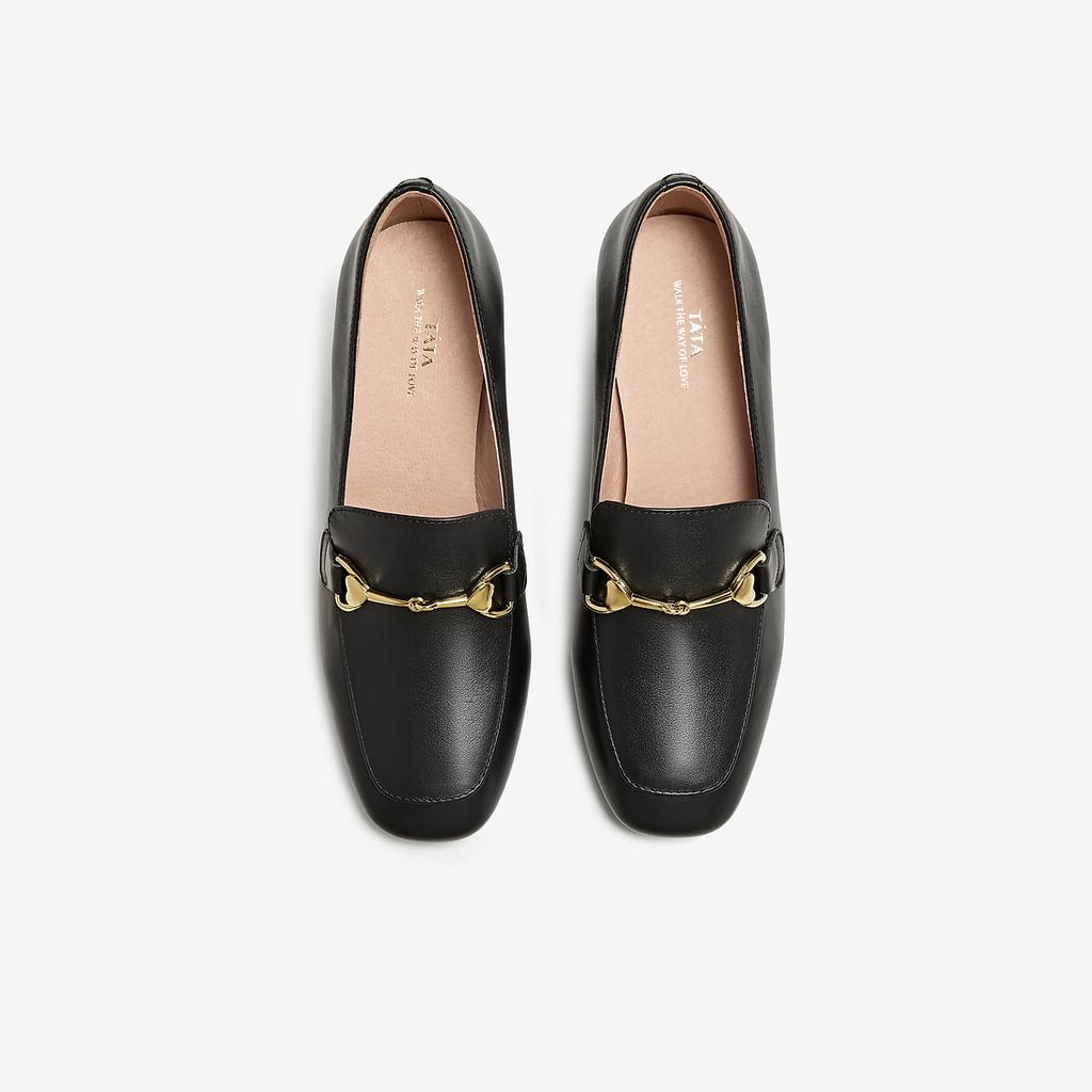 TATA/He She 2025 Spring Simple and Versatile Le Fu Shoes Female XBT01AA5