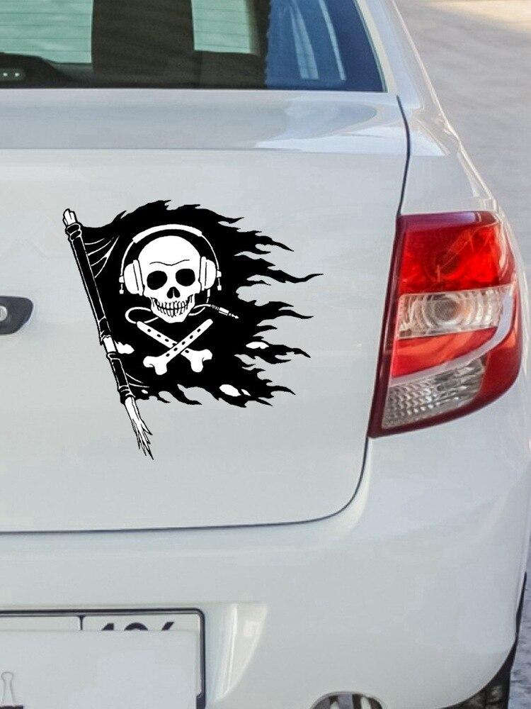 Tri Koshki KCS517 череп пиратский флаг автомобильная наклейка ПВХ наклейки мотоциклетная наклейка на автомобиль грузовик бампер ноутбук холодильник стена