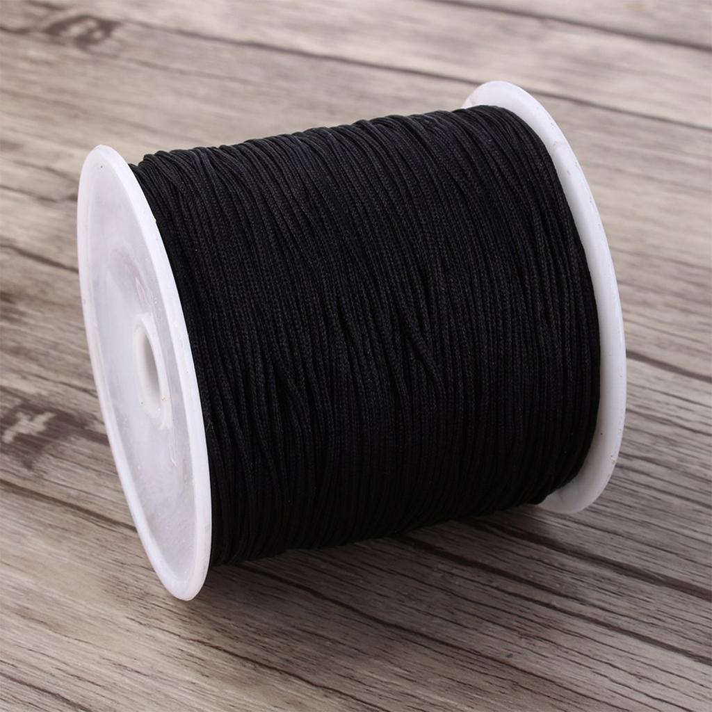 100M x 0.8mm Нейлоновый шнур с китайским узлом Rattail Macrame Shamballa Thread String Black