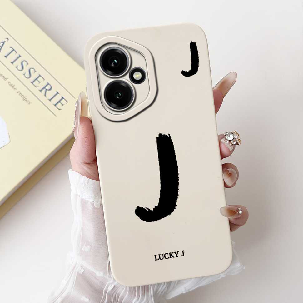For Honor 400 5G 6.55" Case Fashion Lucky Letters A-Z Soft Silicone Cover For Huawei Honor400 5G DNY-NX9 Phone Shell Bumper