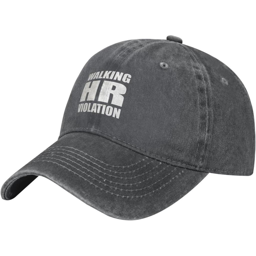 Walking HR Violation Baseball Cap Washed Cotton Adjustable Casual Dad Hat for Unisex