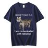 I Am Contaminated with Radiation Japanese Cat Meme T Shirt High Street Fashion Trend Tshirt Unisex Casual Loose Cotton Tshirts