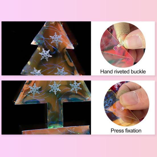 Украшение на рождественскую елку Призма Праздничная елка Освещенная декоративная фигурка Красочные светодиодные огни Праздничная атмосфера Ночной светильник Рождественский подарок для семьи и друзей