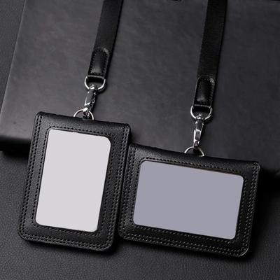 С ремешком держатель для ID-карты из коровьей кожи чехол для рабочей карты держатель для бейджа врача офисные принадлежности