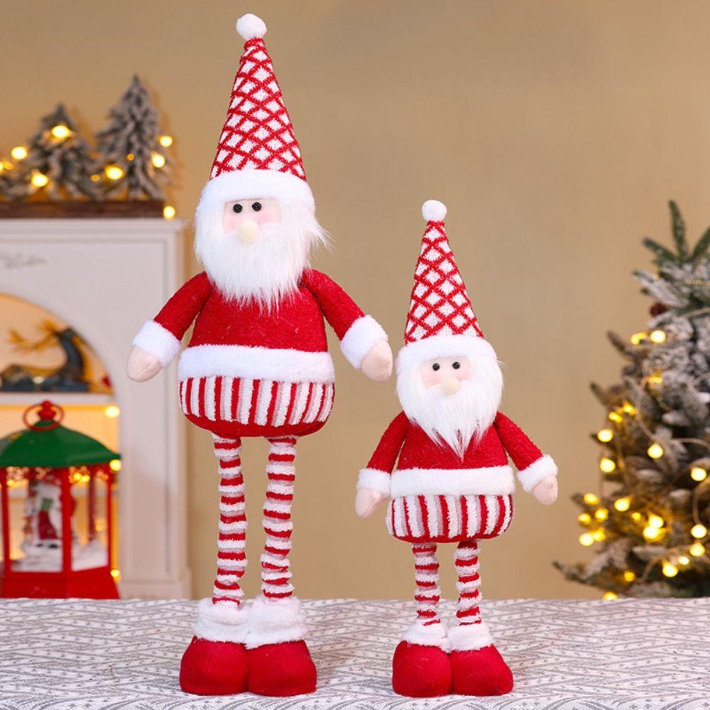 Santa Claus Christmas Telescopic Doll Knitted Style Christmas Ornament  Wall Decoration