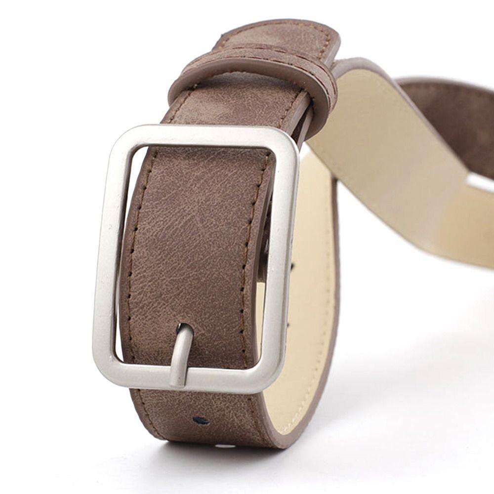 Women Retro Casual Waist Band Leather Belt Ladies Dress Strap Square Pin Buckle Waistband