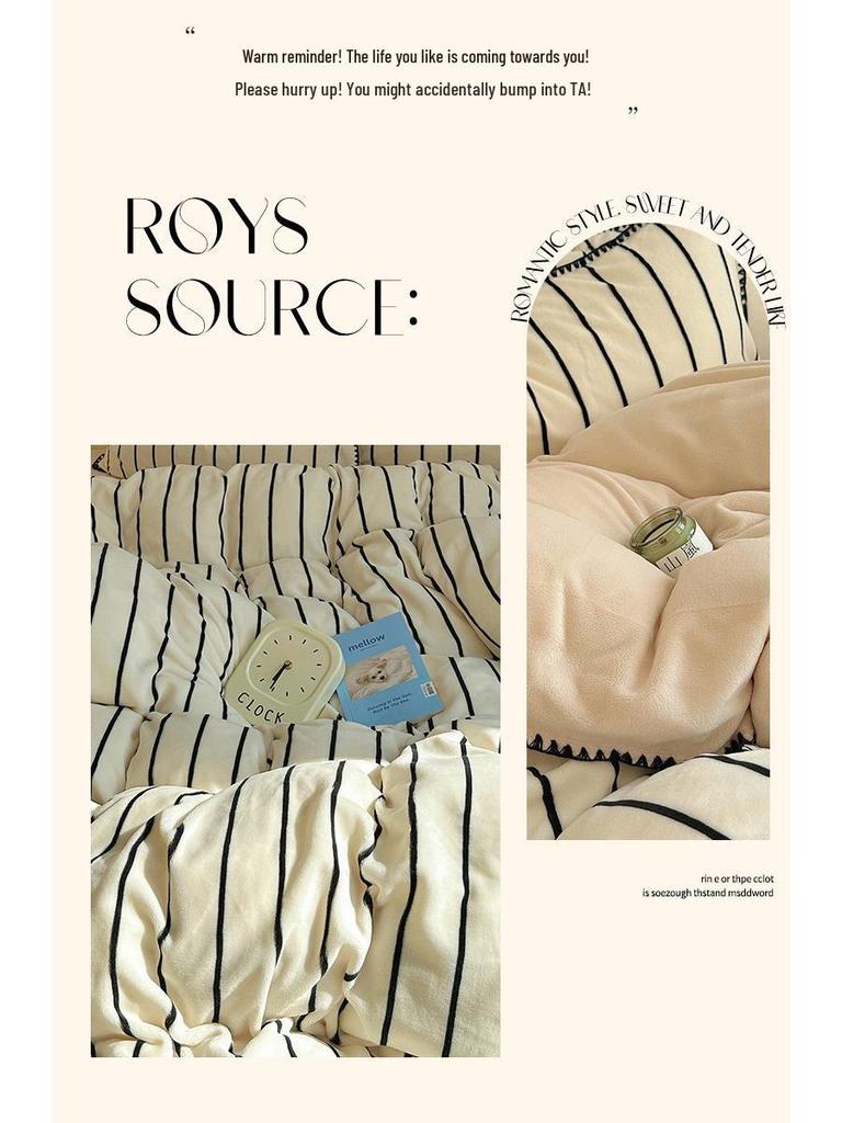 Мягкий и пушистый бархатный комплект постельного белья из 4 предметов цвета таро: Плотный, Теплый, Двусторонний Коралловый Флис для Осени и Зимы