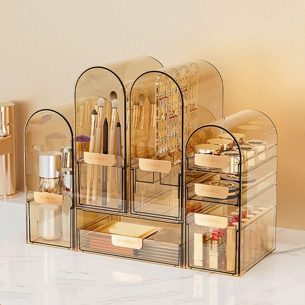 Transparent Jewelry Display Rack Dustproof Lipstick Box Acrylic Cosmetics Storage Box for Home