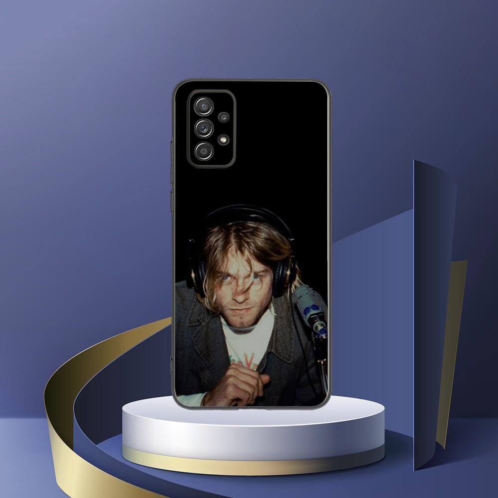 Kurt Cobain Phone Case For Samsung S24,S23,S22,S21,S20,S10,S10E,S9 Plus FE Note 20 Ultra 10,9 Plus Black