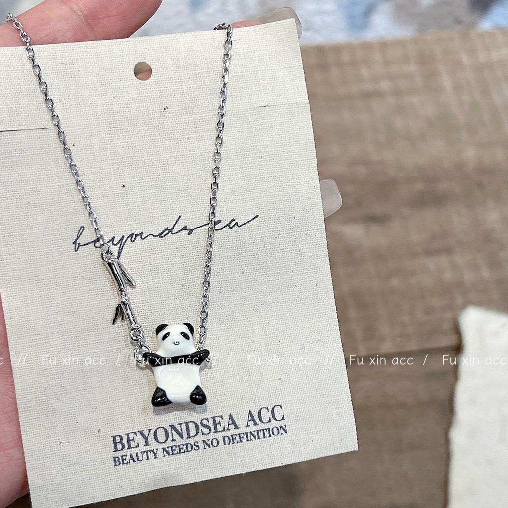 FX Милое ожерелье с подвеской в виде кролика-панды с кисточкой - Японский сладкий стиль чокер ключичная цепочка