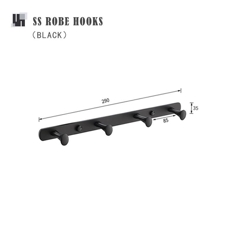 Матовый черный крючок для халата, крючок для полотенец в ванной, крючок для одежды на задней двери гостиной, крючок для ключей из нержавеющей стали, крючки для хранения кухонных полотенец
