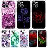 Роскошный прозрачный чехол для телефона iPhone 15 14 13 12 11 Pro Max XS X XR 7 8 Plus, прозрачный противоударный чехол, красивый цветок розы