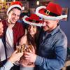 Santa Claus Party Christmas Cowboy Hat Western Red Felt Hats Wide Brim Cowgirl Hat Jazz Hat for Women Men Costume Accessories