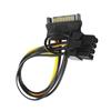 15Pin Sata Male To 8Pin Pci-E Power Supply Cable 8.16 Inch Sata Cable 15-Pin To 8 Pin Cable Wire For Graphic Card
