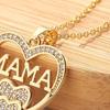 Mothers Day Gift Necklace Rhinestone Heart-Shaped Pendant Anti-Oxidation Alloy Mother Clavicle Necklace Jewelry for Daily Wear Gifting