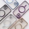 Электроplated Магнитный Прозрачный Чехол для Телефона для iPhone 17 с Пленкой на 12 Линз для 14 Pro