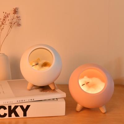 USB милый кошачий домик с сенсорным затемнением светодиодный ночник для детской спальни, дома, современный домашний кабинет, прикроватное украшение, креативный подарок, лампа