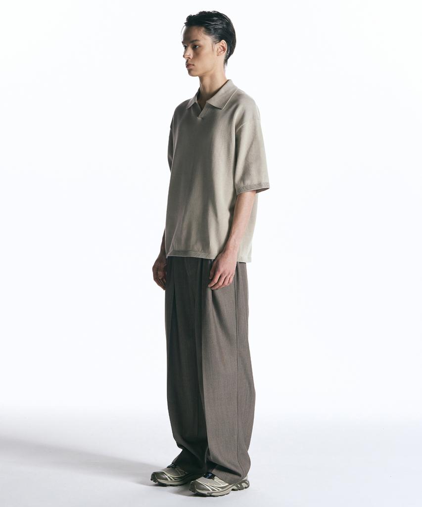 INSILENCE Folding Pintuck Wool Pants Melange Brown