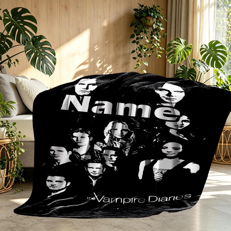 Custom Name Personalized The Vampire Diaries Print Blanket, Home Decor, Bedroom, Sofa, Camping, Couch, Gifts for Birthday Christmas