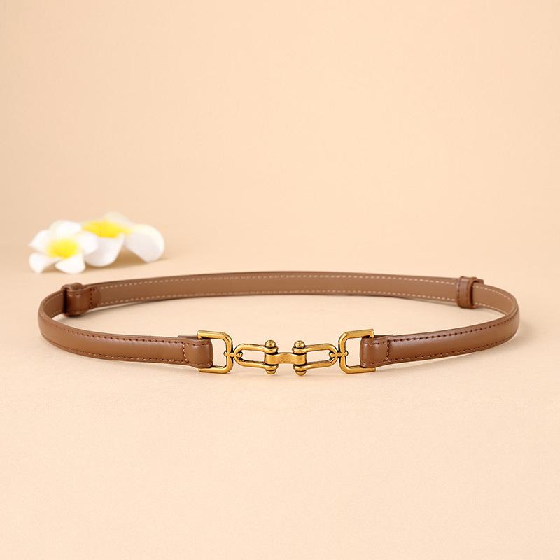 Mei Mary Korean style genuine leather skinny belt - women's fashion dress decoration waist chain - versatile suit waist cincher belt