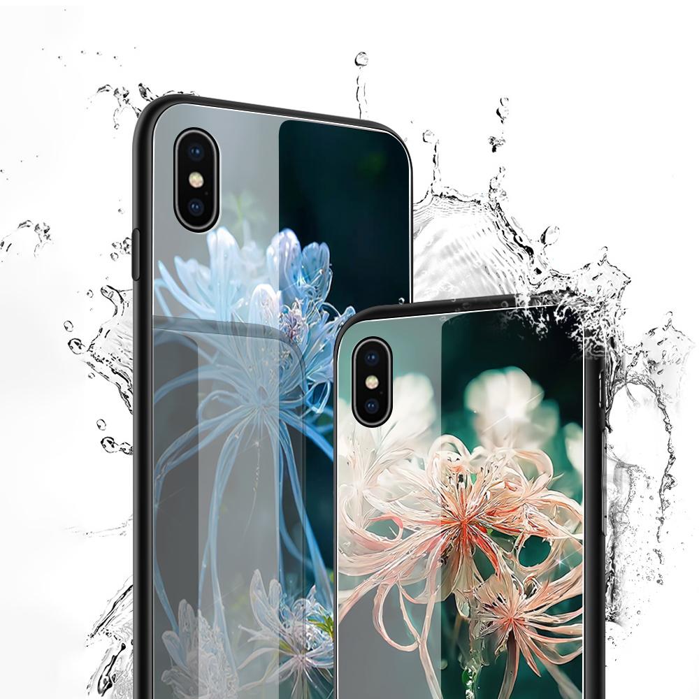 Чехол для телефона из закаленного стекла для iPhone 11 12 13 14 15 16 17 Redmi 10 12 14C Note10 Note14 Xiaomi 11Lite PocoC75 Мягкий край Ударопрочный Гладкий чехол