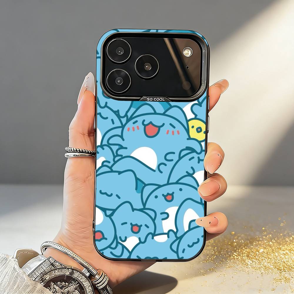 Чехол для телефона Fluffy-Cat B-Bugcat C-Capoo для iPhone17,16,15,14,13,12,11,Pro,MAX Белый Матовый Ударопрочный