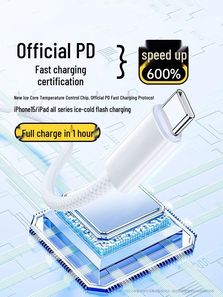 Thunderbolt 4 Braided C-to-C Charging Cable: Original PD Fast Charge