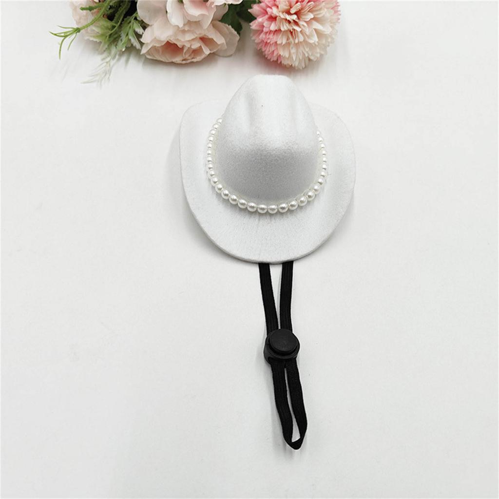 Хэллоуин Костюм для питомца Шляпа для Собак Кошек Элегантная Ковбойская Шляпа Головной убор Принадлежность для дня рождения питомца Шляпа для собаки с жемчужной цепочкой