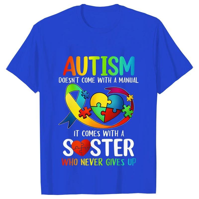 Men's T-shirts Autism Mom Dad Clothing Autism Awarenes Family Tshirts Short Sleeve Clothes Family Matching Clothing Unisex Tees