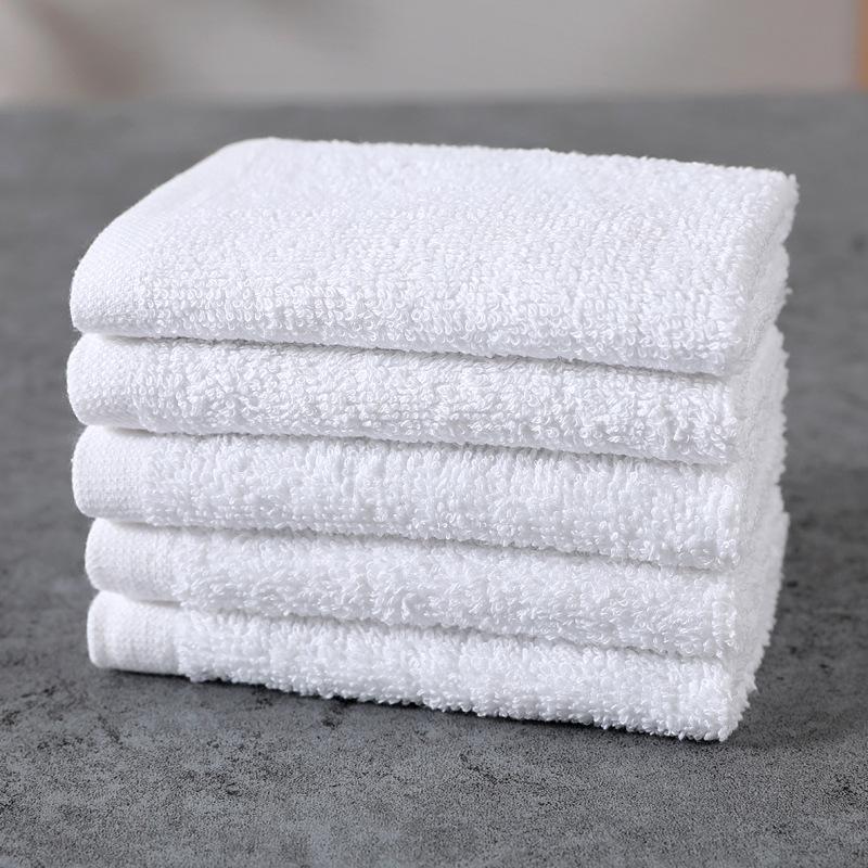 5 Star Hotel Face Hand Bath Towel Set Custom Logo 100% Cotton Quick Dry Woven White Spa Bath Towels