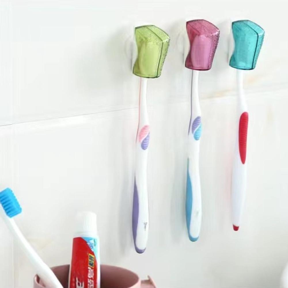 3PCS with Suction Cup Toothbrush Cover Dustproof Toothbrush Protector Cover  Bathroom