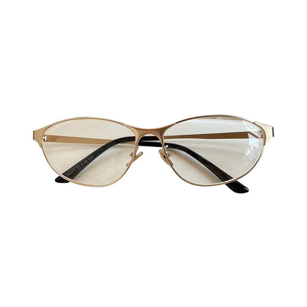 Concave Design Cat Eye Sunglasses UV400 Protection Steampunk Style Metal Frame Sunglasses Photography Glasses