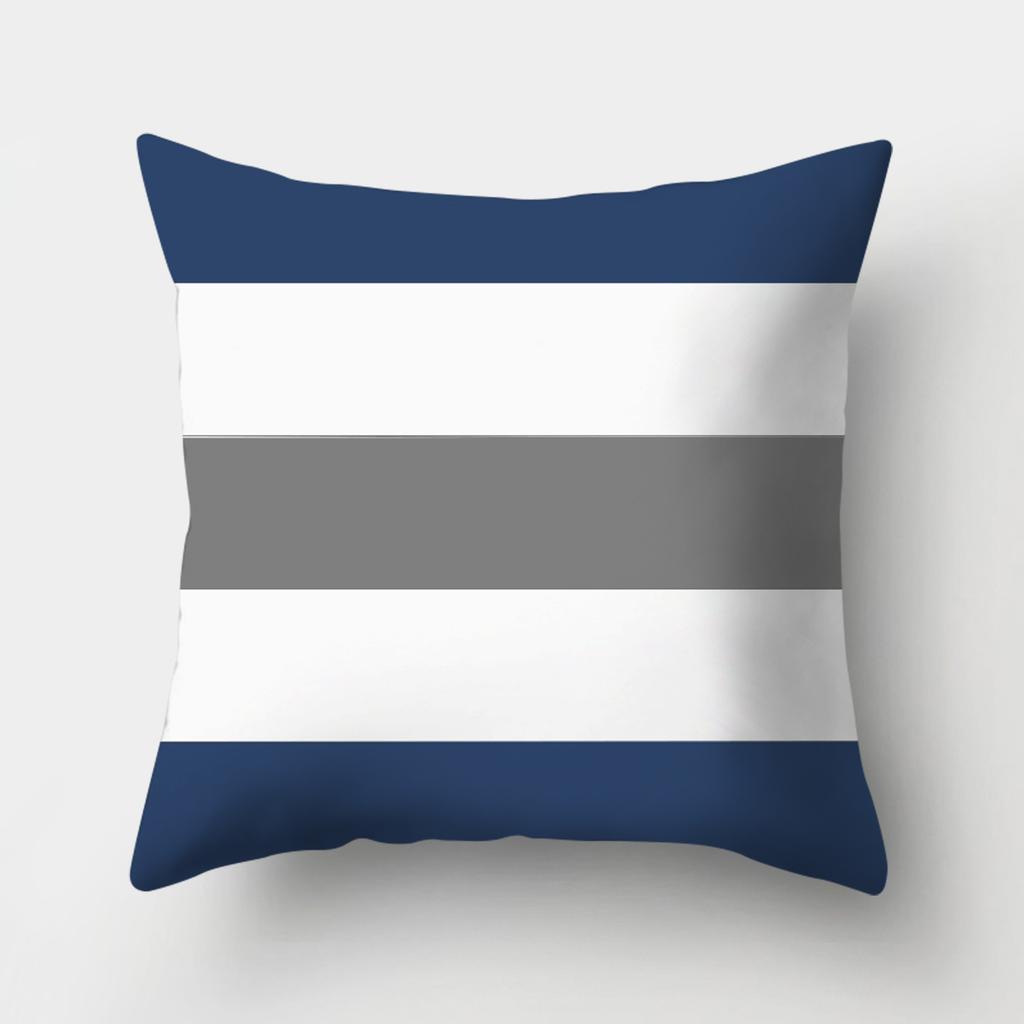 Blue Pattern Decorative Cushion Cover Stripe Geometric Pillow Case For Car Sofa Decor Pillowcase Home Throw Pillow Cover 45X45CM