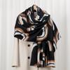 Pirate Ship Skin-friendly Velvet New Autumn and Winter Skin-friendly and Warm Imitation Cashmere Printed Scarf Versatile Shawl