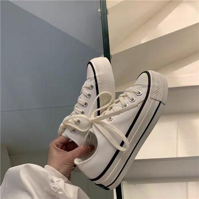Райан вулканизированные женские туфли белые низкие платформенные парусиновые туфли женские универсальные туфли увеличивающие рост тканевые туфли женские инс тренд