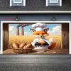 2D flat surface fox baker's rural store background fabric suitable for parties outdoor activities polyester fiber