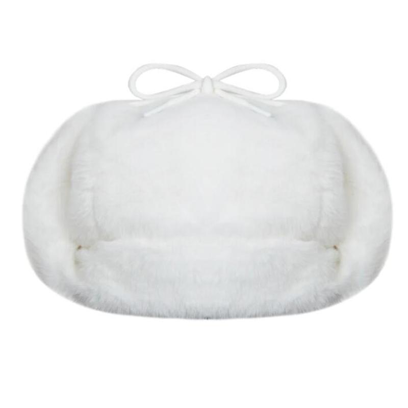 Зимняя теплая плюшевая шапка с изображением медведя белого коричневого цвета