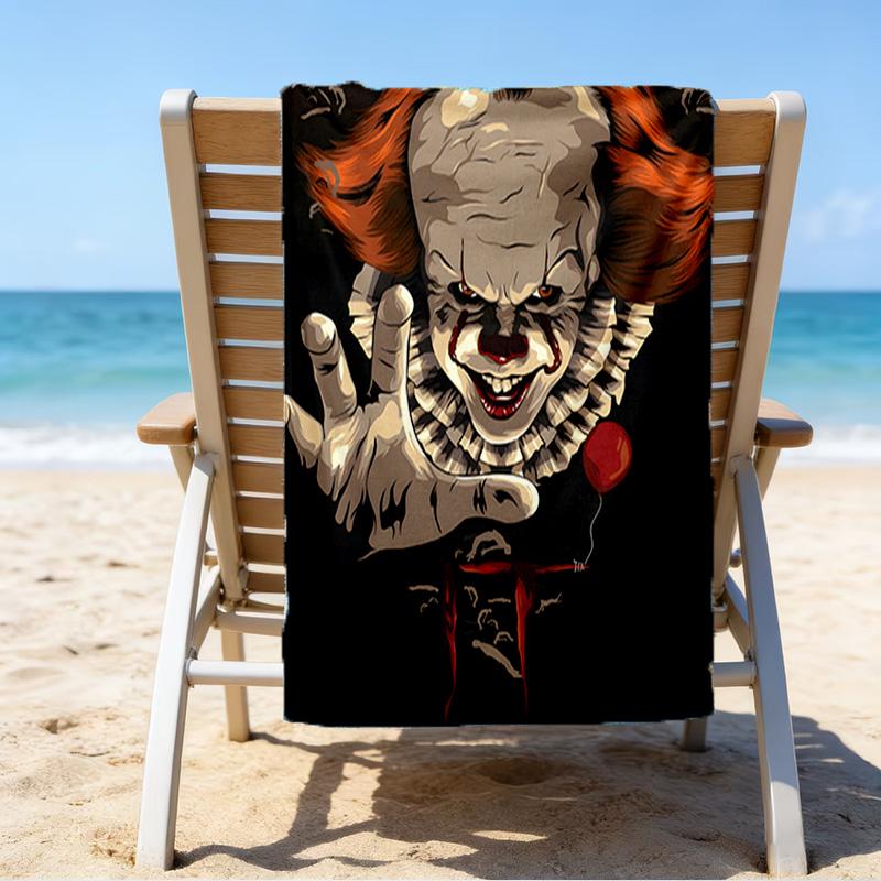 1pc Pennywise1 Beach Towel, Beach and Seaside Swimming Pool Equipment, Fashion Pattern, Rectangular, Travel Essentials